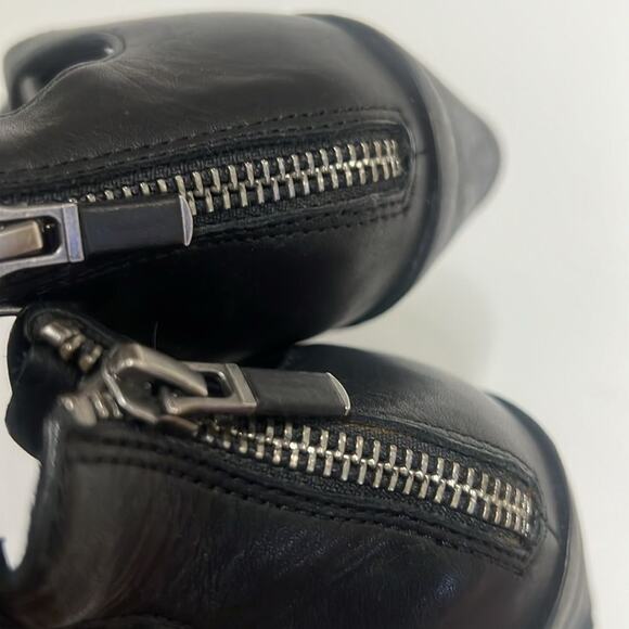 EILEEN FISHER LOU BLACK LEATHER BACKZIP FRONT LACE LOOP SANDALS SIZE 39 - Picture 9 of 9